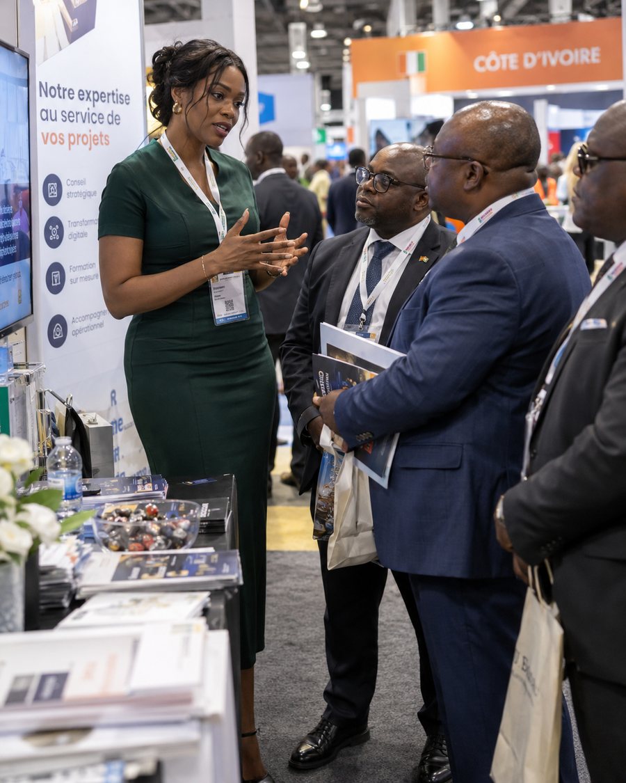Aminata, brand ambassador, speaks English and French